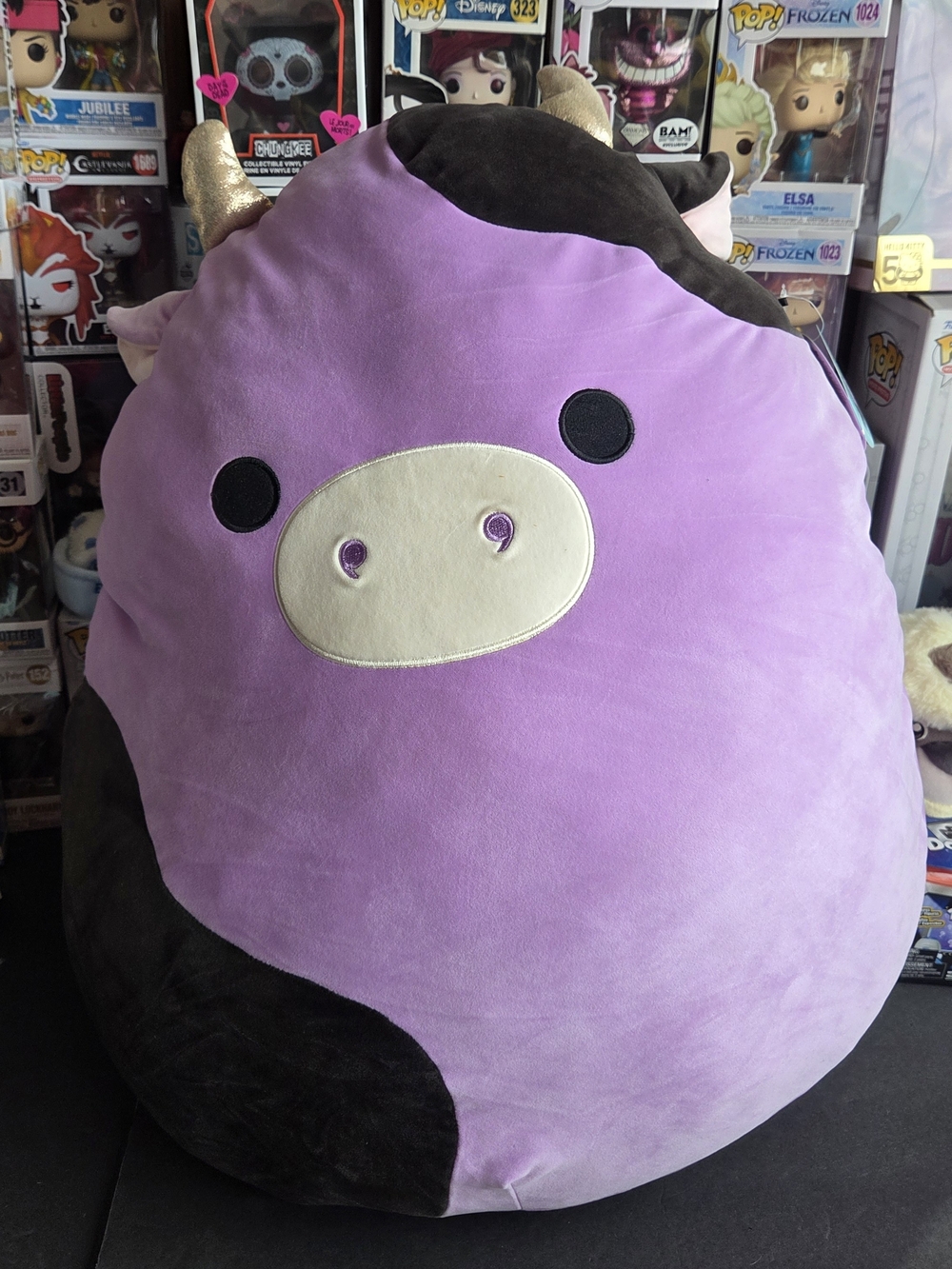 Squishmallows 24" Retired Alexie The Purple & Black Cow Brand New With Tags.